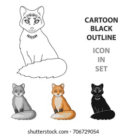 Red fox.Animals single icon in cartoon style vector symbol stock illustration web.
