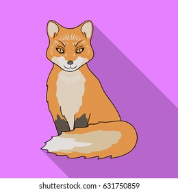 Red fox.Animals single icon in flat style vector symbol stock illustration web.