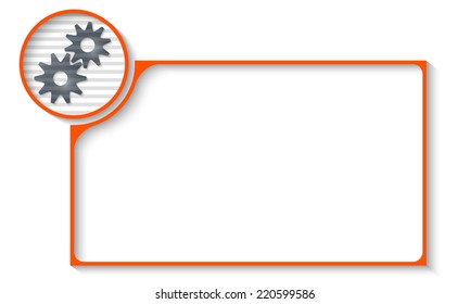 red frame for any text with cogwheels