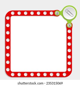 red frame for any text with screws and paper clip