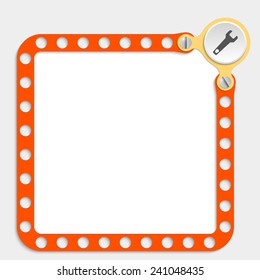 red frame for any text with screws and spanner