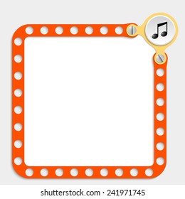 red frame for any text with screws and music symbol