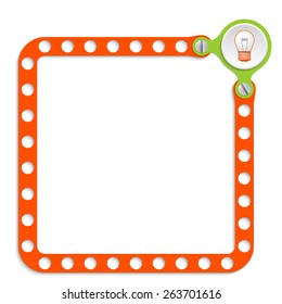 red frame for any text with screws and bulb