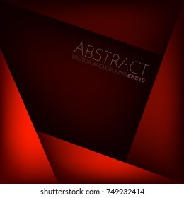 Red frame background overlap layer on dark space for text and background design , Vector