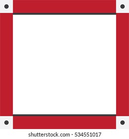 Red frame with black decoration