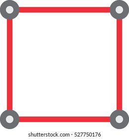 Red frame with circles on the edges