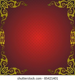 red frame decorated golden arabesque