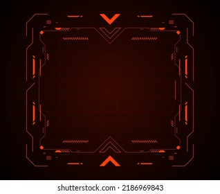 red frame element abstract modern technology futuristic hud design for digital gaming.