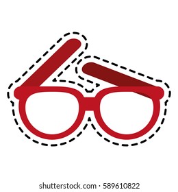 red frame glasses icon image 