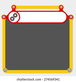 Red frame for headline and cogwheels