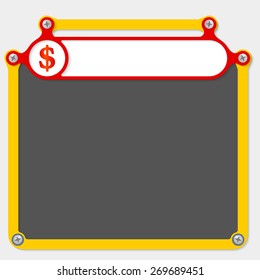 Red frame for headline and dollar icon