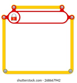 Red frame for headline and padlock