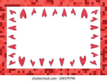 red frame with hearts pixel