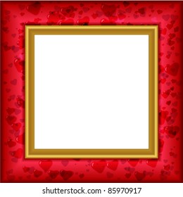 red frame with hearts vector