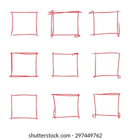 red frame highlighter elements, vector