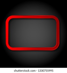 red frame isolated on black.frame with shadow.