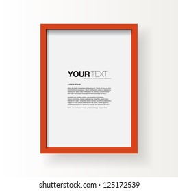 Red frame on a wall vector background design for your content