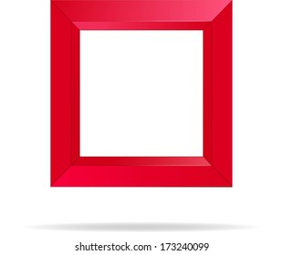 red frame for photo on the white background, vector illustration