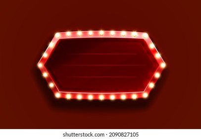 Cartel retro de marco rojo, texto en blanco en tiempo de exposición. Ilustración del vector