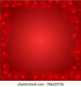 red frame from round bokeh with staring stars for holiday St. Valentine's Day and New Year, background abstraction of the Eps 10