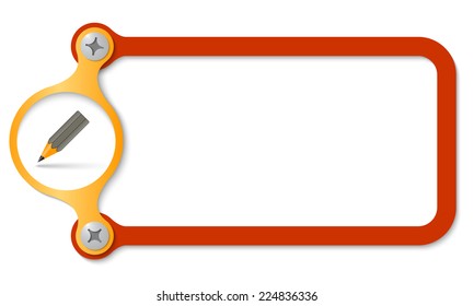 red frame with screws and pencil