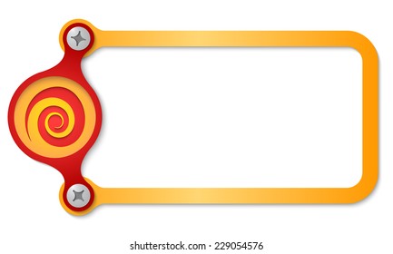 red frame with screws and spiral