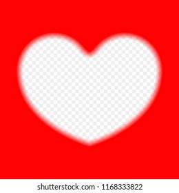 The red frame in the shape of a heart on isolated background. Vector design element template. Valentine's day card, recognition, congratulations.