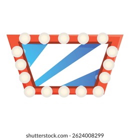 Red frame sign with light bulbs, perfect for advertising your next show