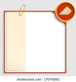 red frame for text with a envelope and note