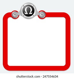 red frame for text and omega symbol