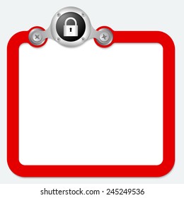 red frame for text and padlock