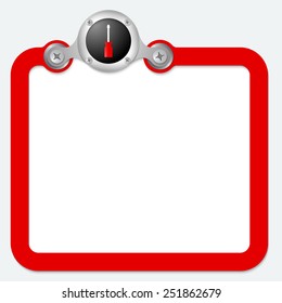 red frame for text and screwdriver