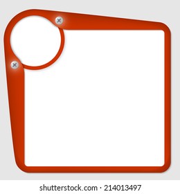 red frame for text with screws