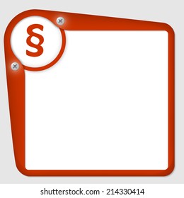 red frame for text with screws and paragraph