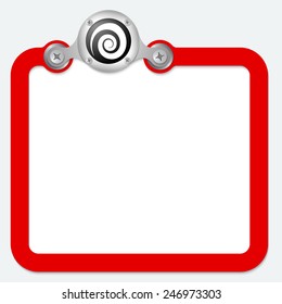 red frame for text and spiral