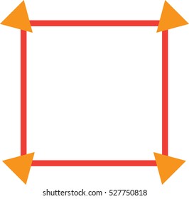 red frame with triangles on the edges