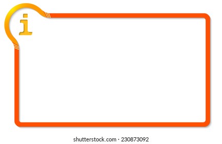 red frame with yellow corner and info symbol