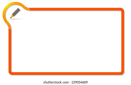 red frame with yellow corner and pencil