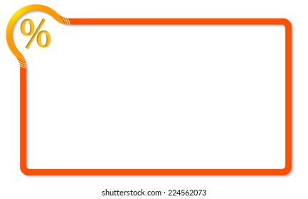 red frame with yellow corner and percent symbol