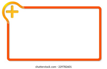 red frame with yellow corner and plus symbol