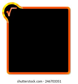 red frame with yellow corner and radix symbol