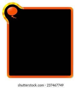 red frame with yellow corner and speech bubble