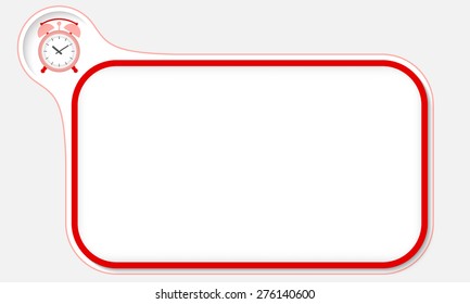 Red frame for your text and alarm clock