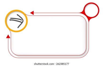 Red frame for your text and arrow