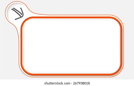 Red frame for your text and arrow