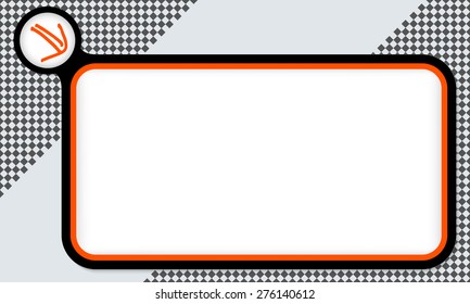 Red frame for your text and arrow