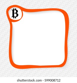 Red frame for your text and bit coin symbol