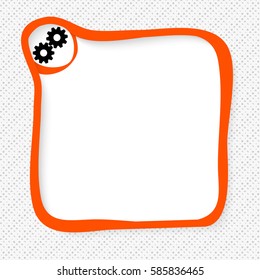 Red frame for your text and cogwheels