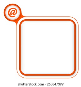 Red frame for your text and email symbol