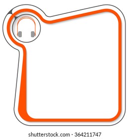 Red frame for your text and headphones